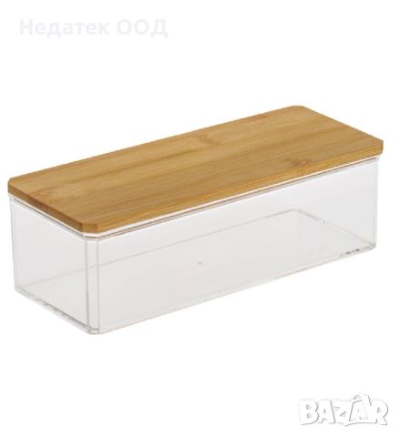 Кутия с бамбуков капак 23,5x9,5x7 см, снимка 1 - Кутии за съхранение - 46678513