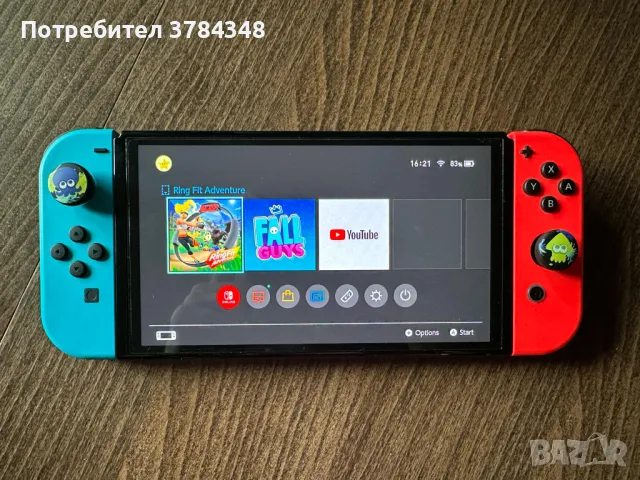 Nintendo Switch Oled + RingFit + акаунт + аксесоари, снимка 4 - Nintendo конзоли - 48785528