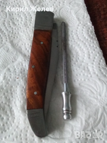 Сгъваем нож с кожена калъфка 53806, снимка 2 - Антикварни и старинни предмети - 53503766