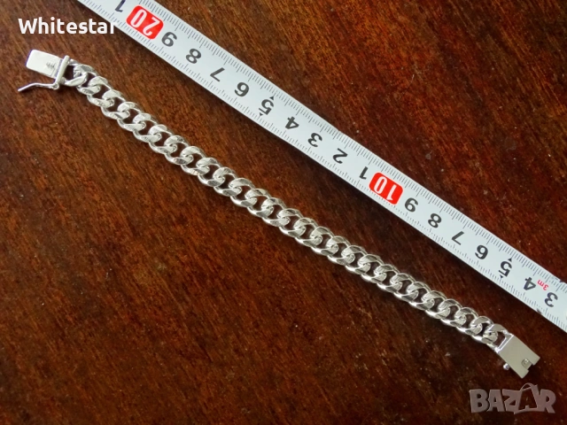 Посребрена мъжка гривна, снимка 2 - Гривни - 53643618