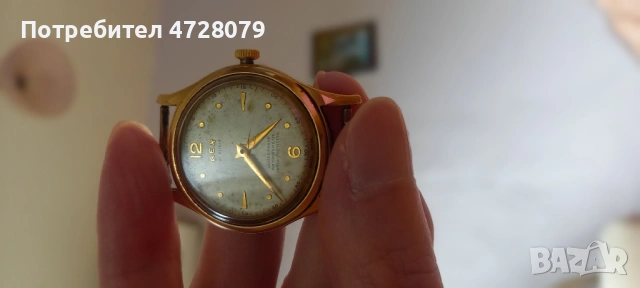 Швейцария часовник 1950 позлатен , снимка 4 - Антикварни и старинни предмети - 53351317