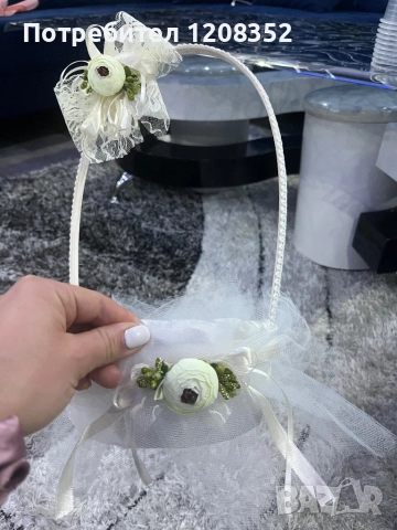 Сватбена украса за кола, кошница, бутониери, снимка 6 - Декорация за дома - 51979814