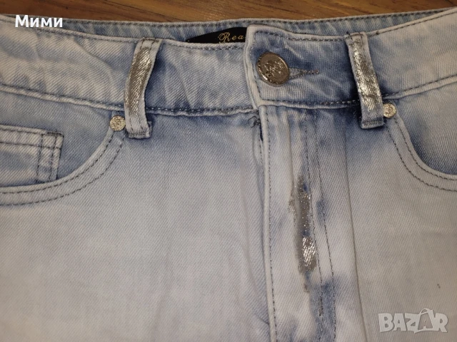 Къси дънки със сребърен кант, снимка 4 - Къси панталони и бермуди - 50747518