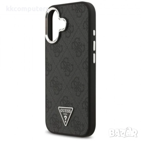 Оригинален кейс Guess 4G Triangle Metal Logo MagSafe, За iPhone 17 (6.3), Черен, снимка 4 - Калъфи, кейсове - 51825714
