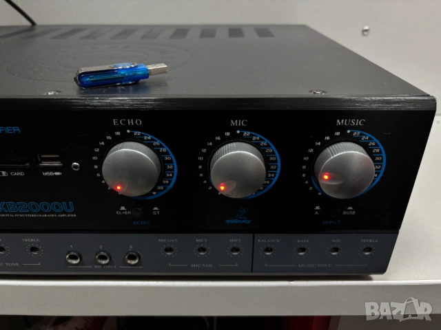 Караоке усилвател VLLIODOR KB-2000U  с вграден Bluetooth, USB, SD CARD, снимка 6 - Ресийвъри, усилватели, смесителни пултове - 53230991