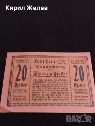 Банкнота НОТГЕЛД 20 хелер 1920г. Австрия перфектно състояние за КОЛЕКЦИОНЕРИ 44653, снимка 8 - Нумизматика и бонистика - 45235153