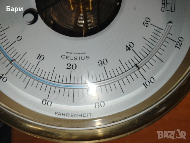 Месингов корабен часовник и барометър с термометър Schatz -Германия, снимка 15 - Антикварни и старинни предмети - 52889604