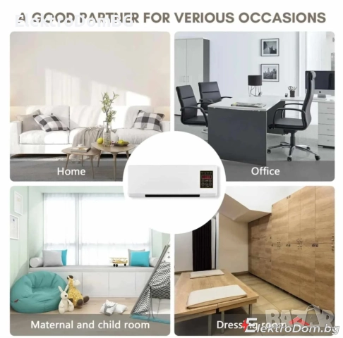 Печка за стенен монтаж,за ТОПЛО и СТУДЕНО ,с двойно предназначение,LED дисплей, снимка 1