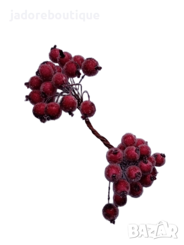 Декоративни заскрежени плодчета - тъмно червени