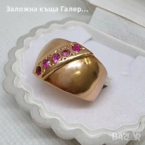 Винтидж златен пръстен – съветско злато, 583, 6,40г, снимка 3 - Пръстени - 54216091