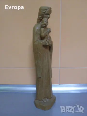 Дървена статуетка, пластика- "Дева с младенец". , снимка 8 - Статуетки - 49476364