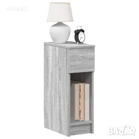 vidaXL Нощни шкафчета с чекмеджета, 2 бр, сив сонома, 20x36x60 см(SKU:858706), снимка 2 - Шкафове - 49481662