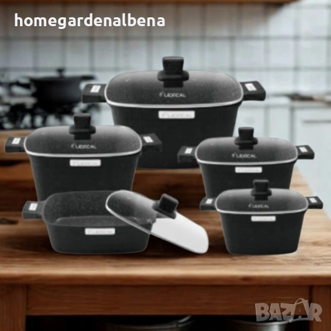 Премиум Комплект 10 части Lexical IMPERIAL FLEX SERIES | Гранит, снимка 4 - Съдове за готвене - 54209008