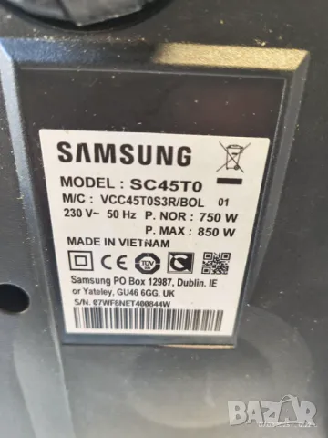 Прахосмукачка Samsung  VCC45T0S3R, снимка 3 - Прахосмукачки - 49005771