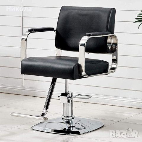 Фризьорски стол с маслен крик, измивна колона и бръснарски стол, снимка 15 - Фризьорски столове - 42115652