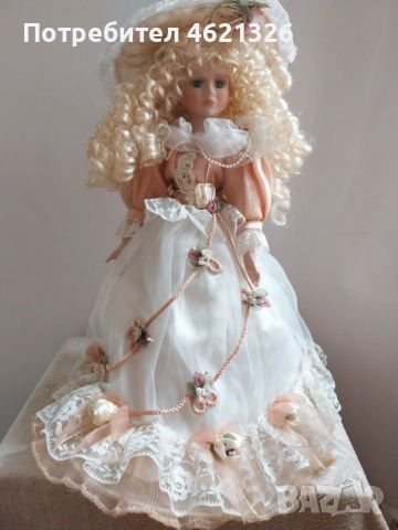 Винтидж френска порцеланова кукла от 80-те години, викториански стил, снимка 10 - Декорация за дома - 52043355