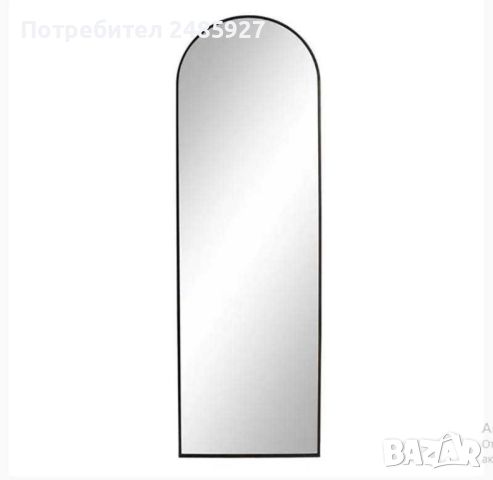 Огледало, Със стойка, 45 х 148  см, Метална рамка, Черен, снимка 2 - Огледала - 46263888
