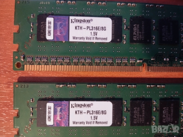DDR3 32Gb ECC (4 x 8Gb) Kingston 1600MHz PC3-12800E, снимка 3 - RAM памет - 40486382