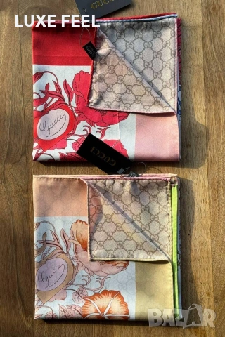 Дамски Шалове - Коприна ⚜️ Gucci , снимка 2 - Шалове - 53021487