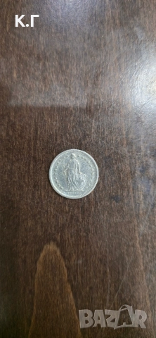 швейцарска монета от 1/2 франка от 1969 г. , снимка 2 - Нумизматика и бонистика - 52978382