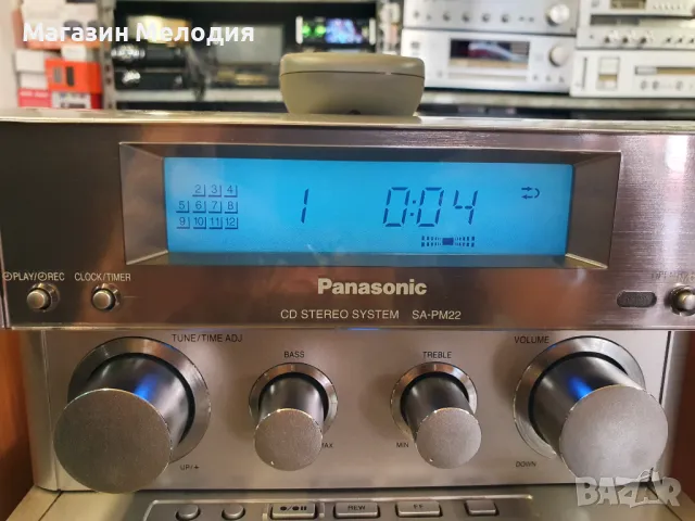 Аудиосистема Panasonic SA-PM22 с две тонколони и дистанционно. Има радио, диск, касета и aux.  В отл, снимка 11 - Аудиосистеми - 46915322