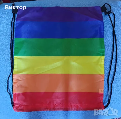 Спортна мешка - Rainbow Drawstring Bag, снимка 2 - Раници - 47630022