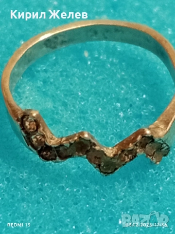 Ажурен АРТ МОДЕЛ сребърен пръстен с миниатюрни цирконий 34114, снимка 2 - Пръстени - 52641044