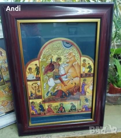 Св. ГЕОРГИ Победоносец Икона 29,5/ 38см, снимка 2 - Икони - 52742748