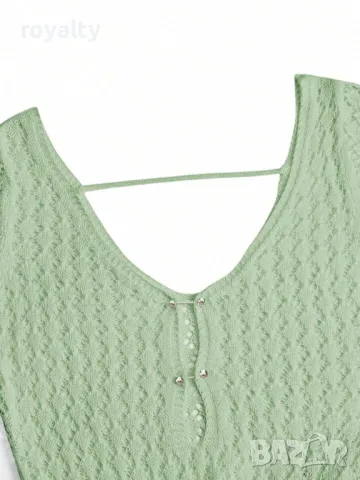 Плетена рокля с разширен дълъг ръкав, налична в два цвята 🥥, снимка 6 - Рокли - 49206269