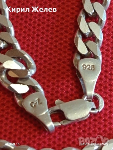 Сребърен ланец плетка тип ПАНЦЕР масивен много красив ювелирна изработка 52531, снимка 6 - Колиета, медальони, синджири - 53005228