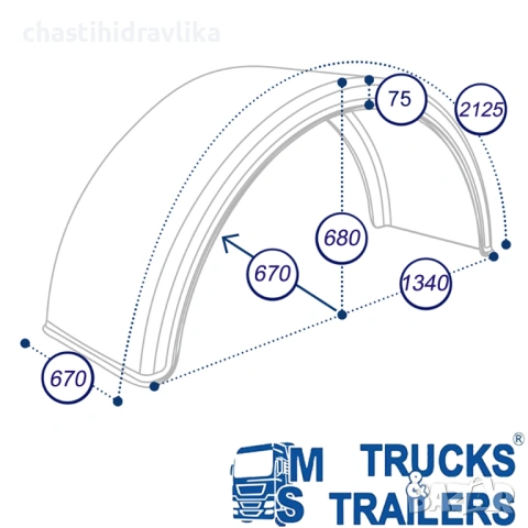 Заден калник за двойна гума DK1685, снимка 2 - Части - 53200433