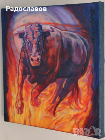 ''Бик- жизнена, земна, огнена сила'' / картина, оригинал /, снимка 5 - Картини - 53749964