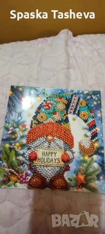 Диамантени коледни картички , снимка 18 - Декорация за дома - 52306935