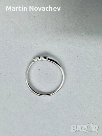 Сребърен пръстен с мойсанит (Диамант) , снимка 6 - Пръстени - 53423888