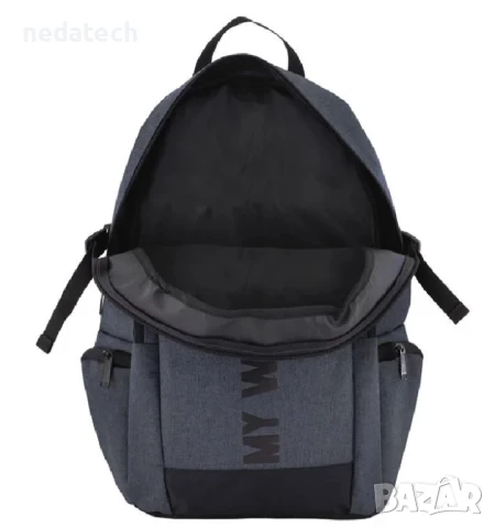 Спортна раница My way outdoor, Сиво - Черна, 32x15x44см., снимка 3 - Раници - 51175482