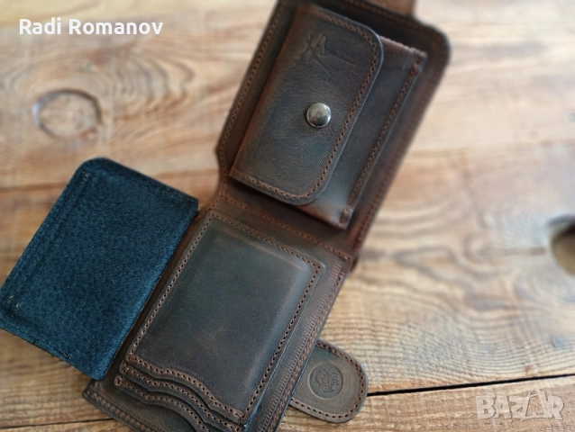 Мъжки кожен портфейл, естествена кожа, мъжки подарък.