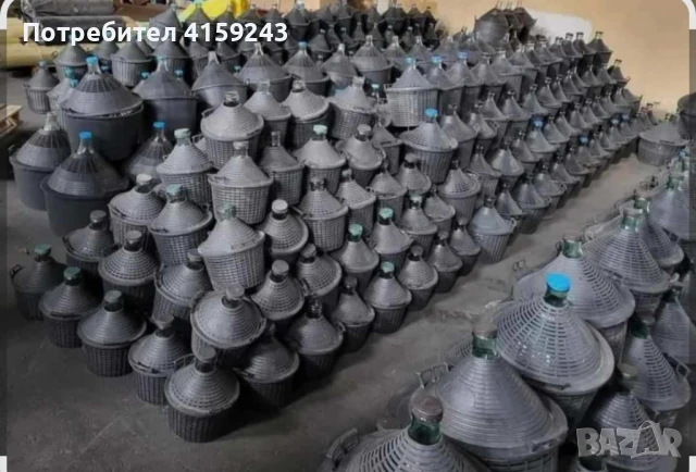 Стъклена дамаджана в кош с дръжки - Различни литражи, снимка 2 - Други стоки за дома - 50750109