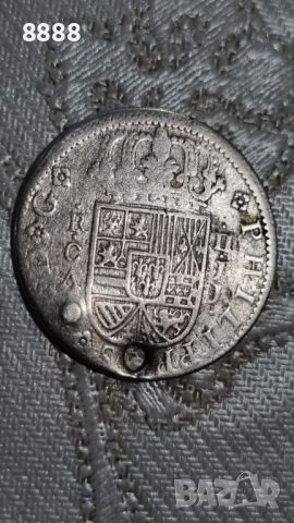 Сребърна монета 2 реала 1722  Испания , снимка 1 - Нумизматика и бонистика - 45797611