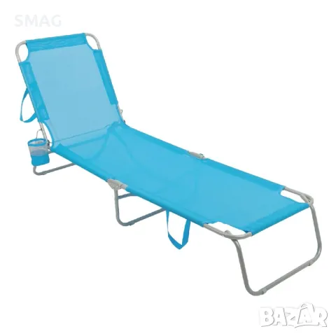 Плажен шезлонг Тюркоаз 188x55x24см S_1101807