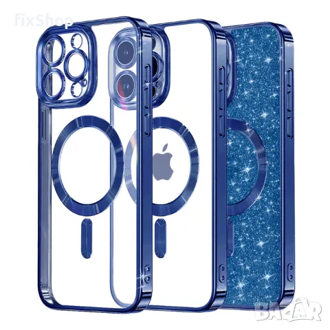 Калъф fixGuard - Luxury Glitter MagSafe - iPhone 16 Pro Max - Deep Blue, снимка 1 - Калъфи, кейсове - 48670649