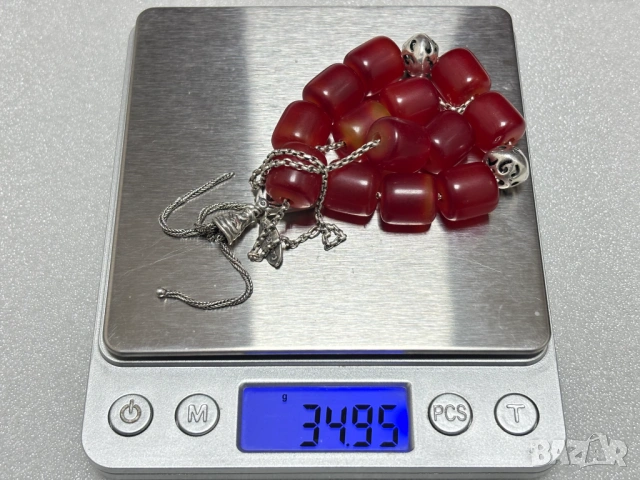 Стара Сребърна Броеница-сребро проба 925, ръчна изработка, снимка 18 - Антикварни и старинни предмети - 53959165