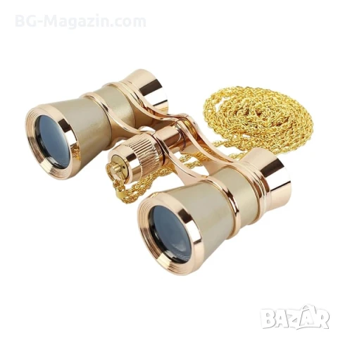 Луксозен театрален бинокъл 3×25 черен с верижка за театър опера концерти балет подарък реквизит, снимка 12 - Други ценни предмети - 50931293