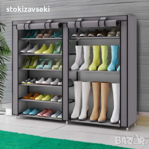 Сгъваем текстилен шкаф XXL, органайзер за дрехи, дишащ материал, снимка 8 - Шкафове - 54082719