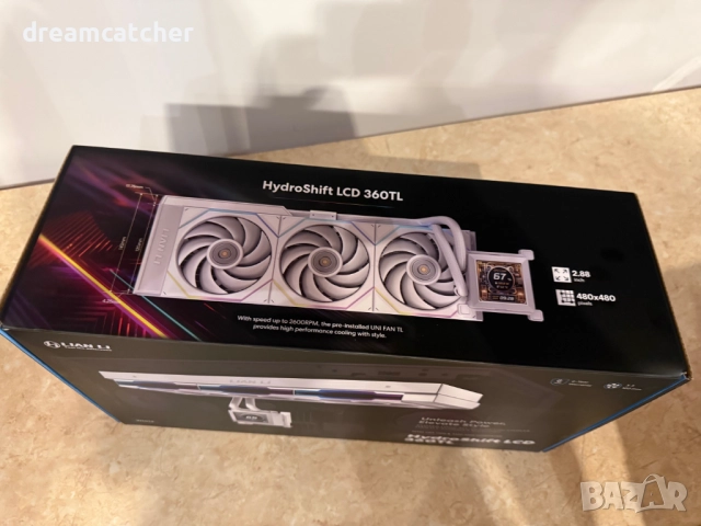 Охладител за процесор Lian Li HydroShift LCD 360 Fanless RGB - Бял, снимка 4 - Други - 52426775