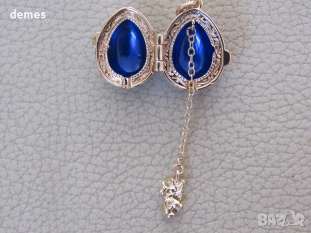 Фино дамско колие-висулка с Яйце Фаберже, ново, снимка 4 - Колиета, медальони, синджири - 45496591