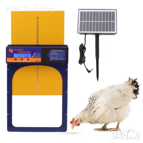 Автоматична врата за кокошки със соларен панел Mgaxyf