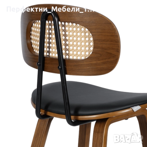 Икономични бар столове и табуретки-дървени крака орех и черна еко кожа, снимка 6 - Обзавеждане за заведение - 52565225