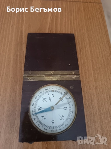 Античен компас в сгъваем дървен корпус, снимка 5 - Антикварни и старинни предмети - 52044368