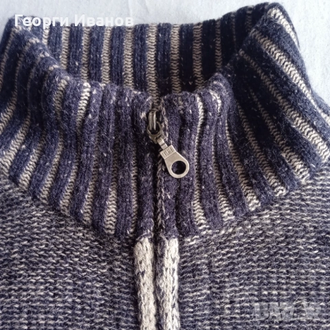 РАЗПРОДАЖБА TOMMY HILFIGER M Lambswool Full Zip Knitted Jumper Sweater жилетка агнешка вълна, снимка 2 - Пуловери - 53572629