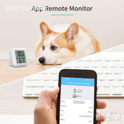 THIRDREALITY Zigbee сензор за температура и влажност с цифров LCD дисплей, снимка 4 - Други - 45790794